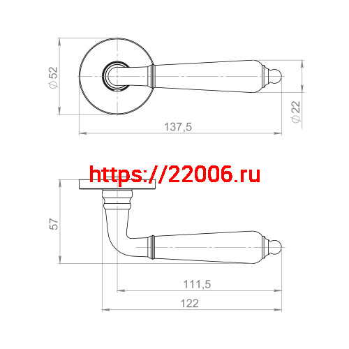 Ручка Ajax (Аякс) раздельная R.JSR51.LUCIA SSG-39 сатинированное золото фото 2