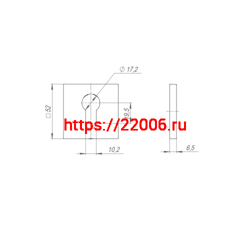 Накладка Ajax (Аякс) под цилиндр ET.K.JS51 (ET JS) SSC-16 сатинированный хром фото 3