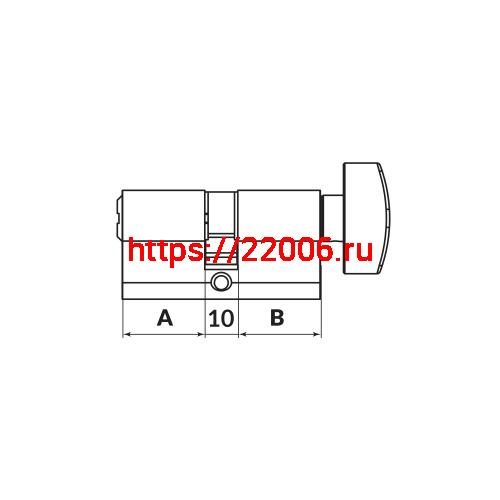 Цилиндровый Punto (Пунто) механизм MaxPro7002Knob52mm(21+10+21) GR графит 7key с вертушкой фото 3
