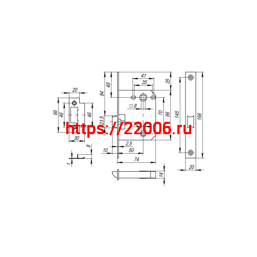 Защелка Fuaro (Фуаро) врезная PLASTP72-50 (P72-50) SSC сатинированный хром фото 3