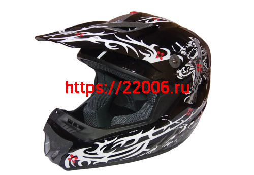 Шлем кроссовый "Safelead" HF-117 NEW черный (B04) размер XL
