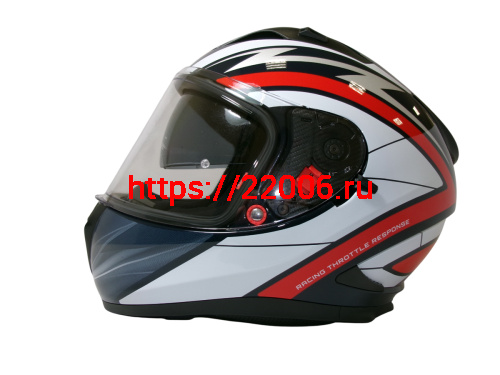 Шлем TVS RACING (Индия) STREET D/V NAVY BLUE RED размер L, + пинлок в комплекте, очки фото 2