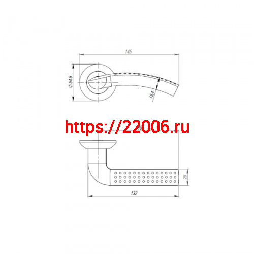 Ручка Punto (Пунто) раздельная R.TL54.LOGICA 160mm SN/CP-3 мат. никель/хром 8x160мм M4(12*50*55) фото 2