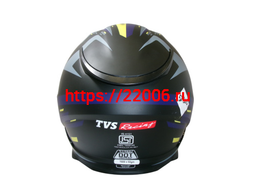 Шлем TVS RACING (Индия) STREET D/V DULL BLACK M.BLUE размер XL, + пинлок в комплекте, очки фото 3