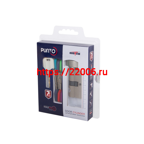 Цилиндровый Punto (Пунто) механизм MaxPro7002Knob52mm(21+10+21) SN мат.никель 7key с вертушкой фото 2